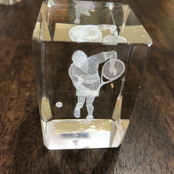 3D Laser Etched Tennis Player Paperweights - Picture 8 of 12